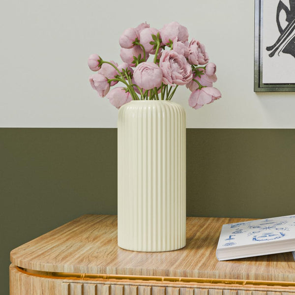 Cream Fringe Ceramic Vase - The Earth Store - Vase